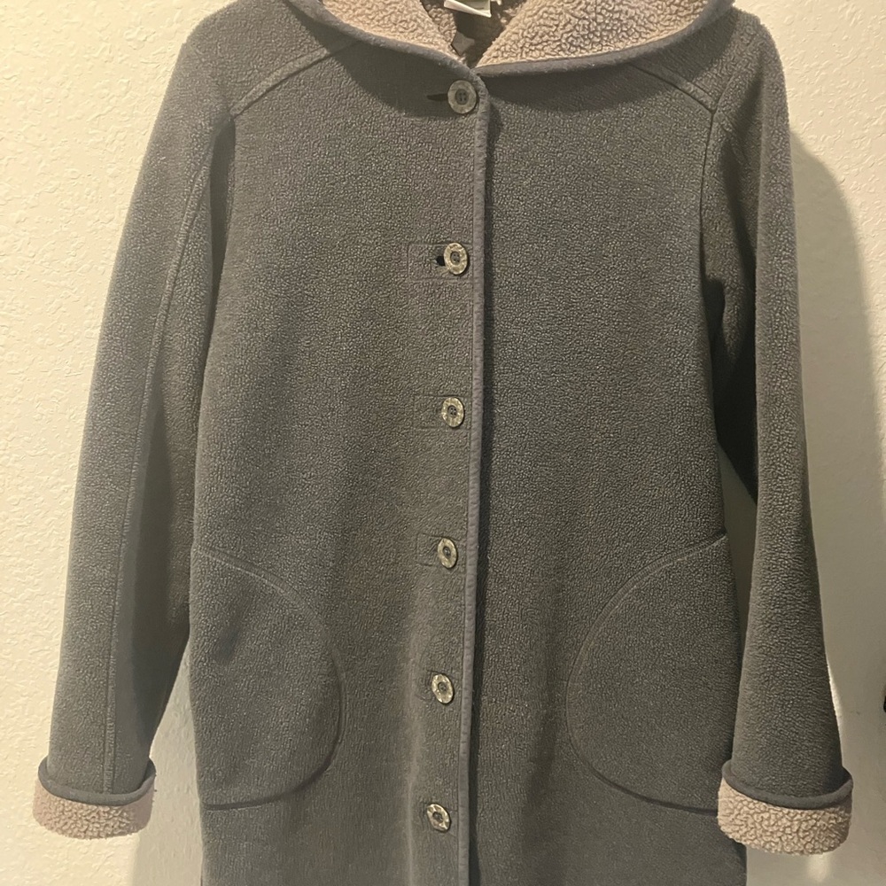 L.L. Bean Women's Gray Coat Jacket with Hoodie Size S
